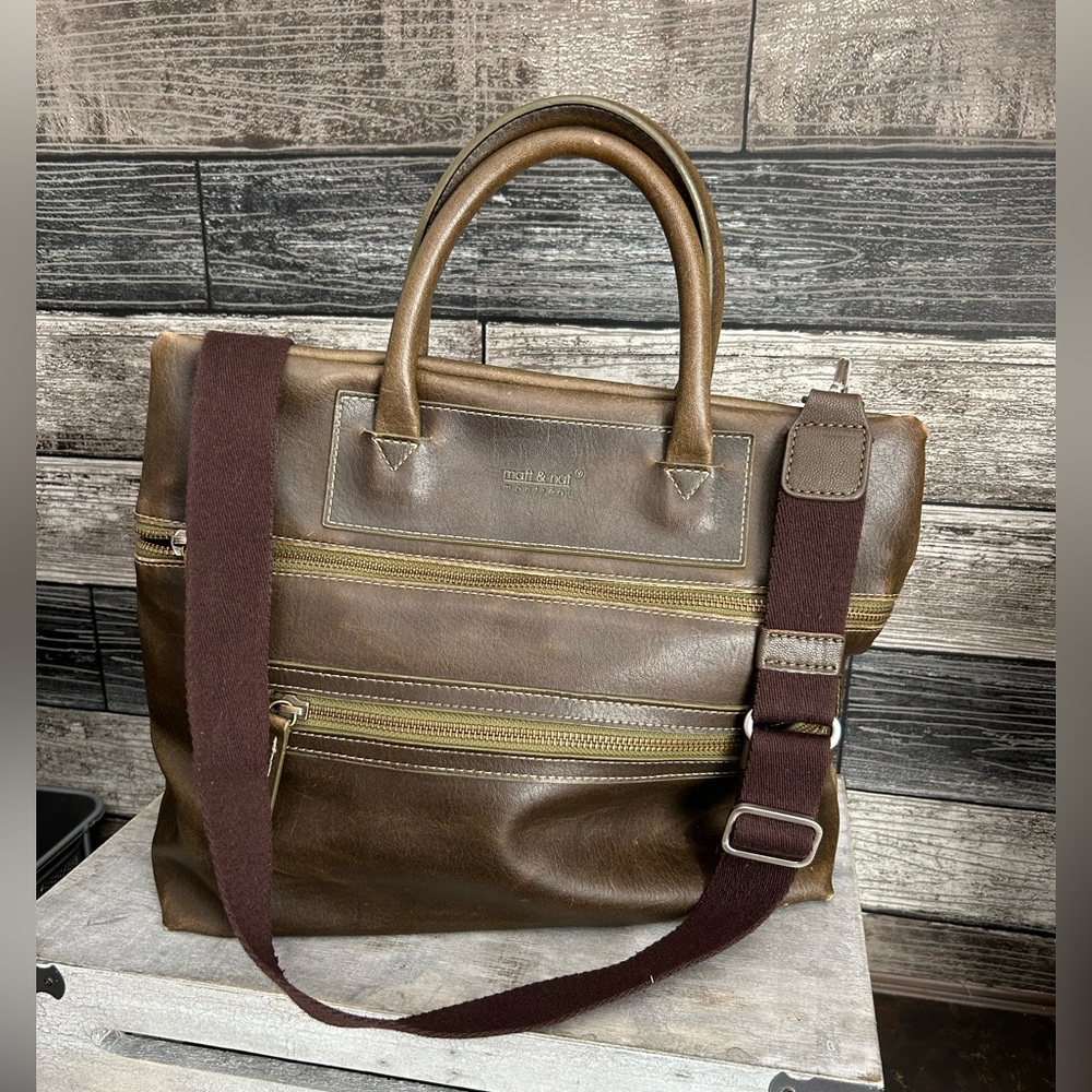 MATT & NAT Olive Green Crossbody Handbag